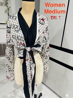 Floral Logo Print Wrap blouse - Cream & Black
